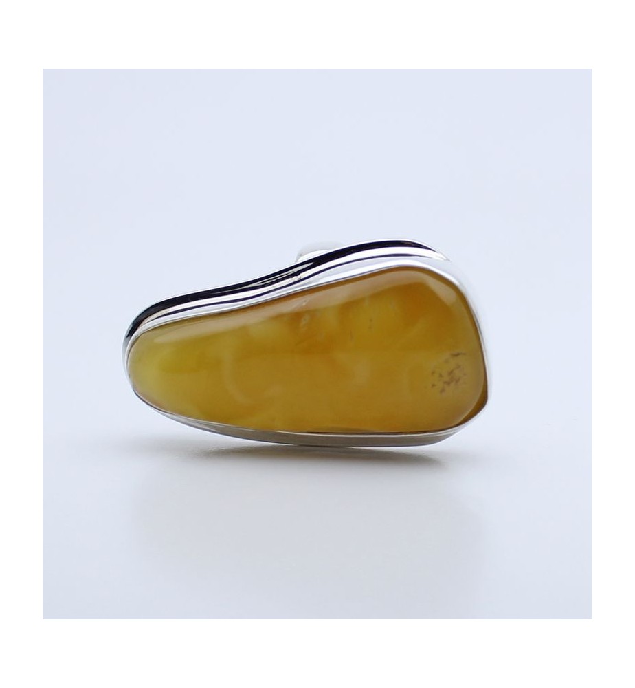 bague ambre jaune