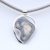 pendentif calcédoine bleue