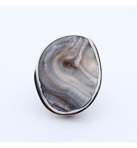 bague argent avec pierre calcédoine