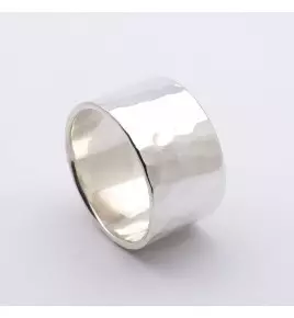 bague anneau argent martelé