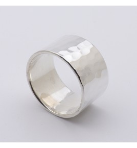 bague argent martelé femme