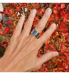 bague anneau argent martelé