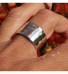 anneau argent martelé