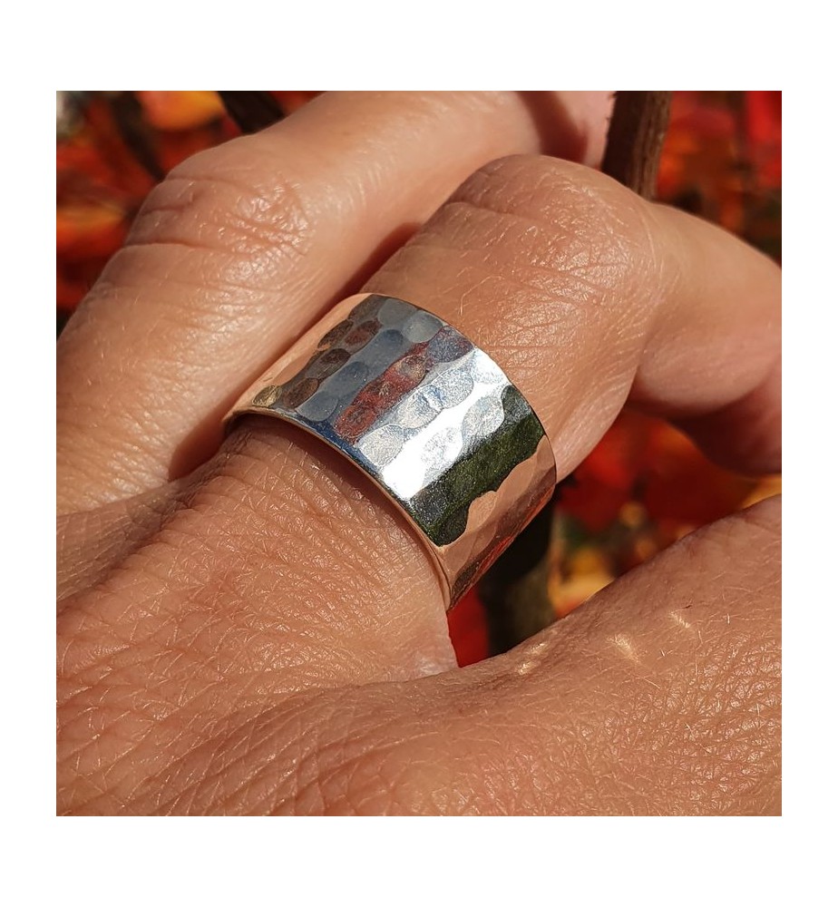 anneau argent martelé