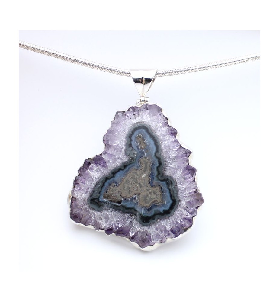 pendentif améthyste argent