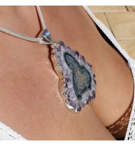 pendentif améthyste stalactite