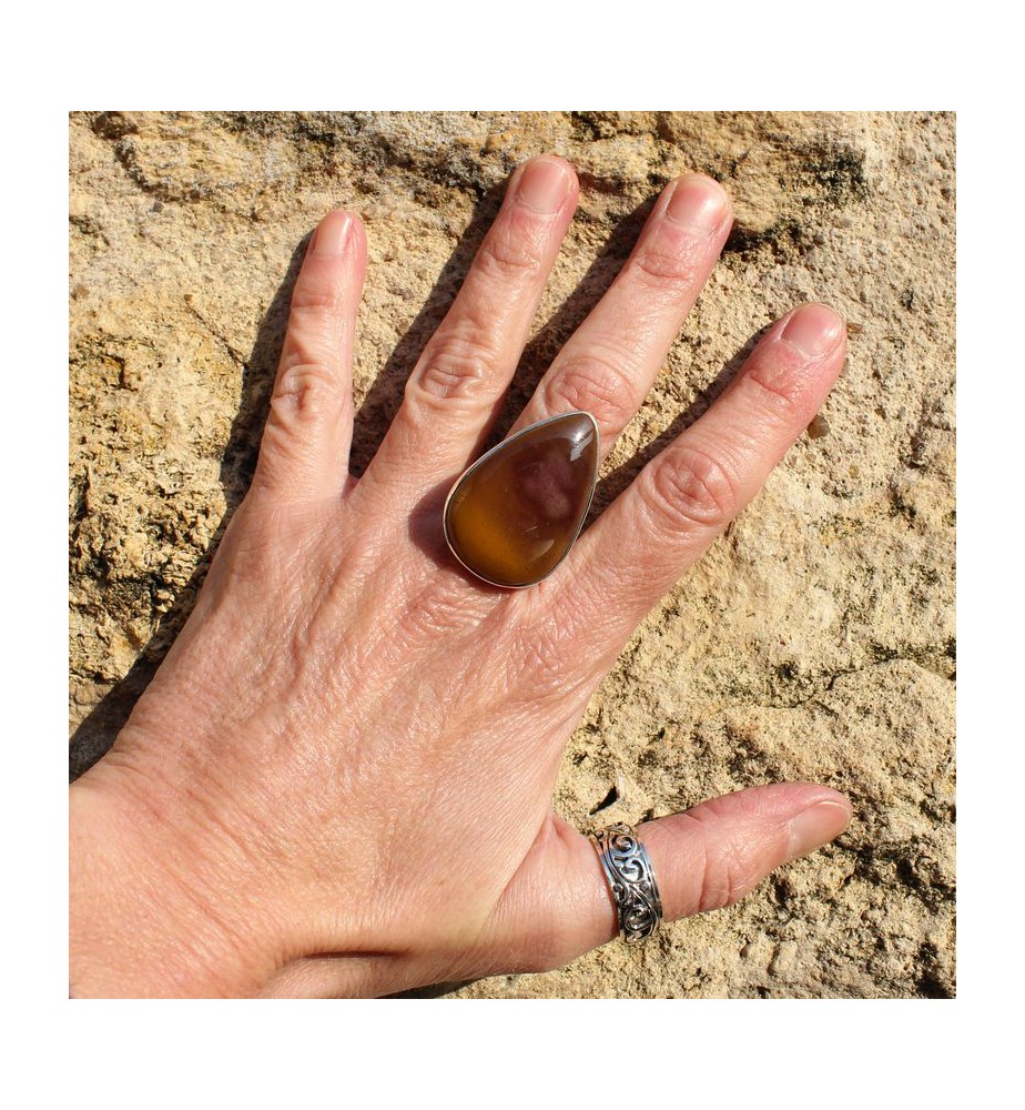 bague argent jaspe mokaite