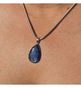 pendentif argent cyanite bleue