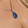 pendentif argent pierre bleue