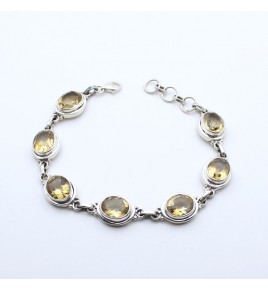 bracelet argent quartz lemon
