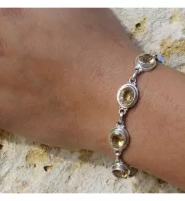 bracelet argent quartz lemon