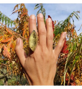bague argent ambre