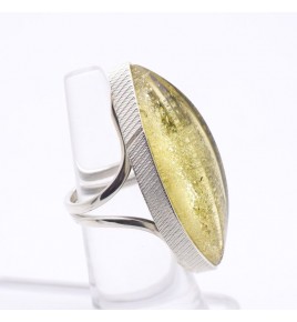 grosse bague ambre argent