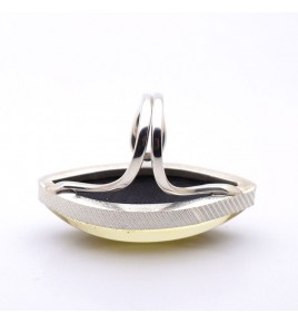 bague argent ambre jaune