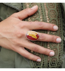 bague argent pierres multicolores