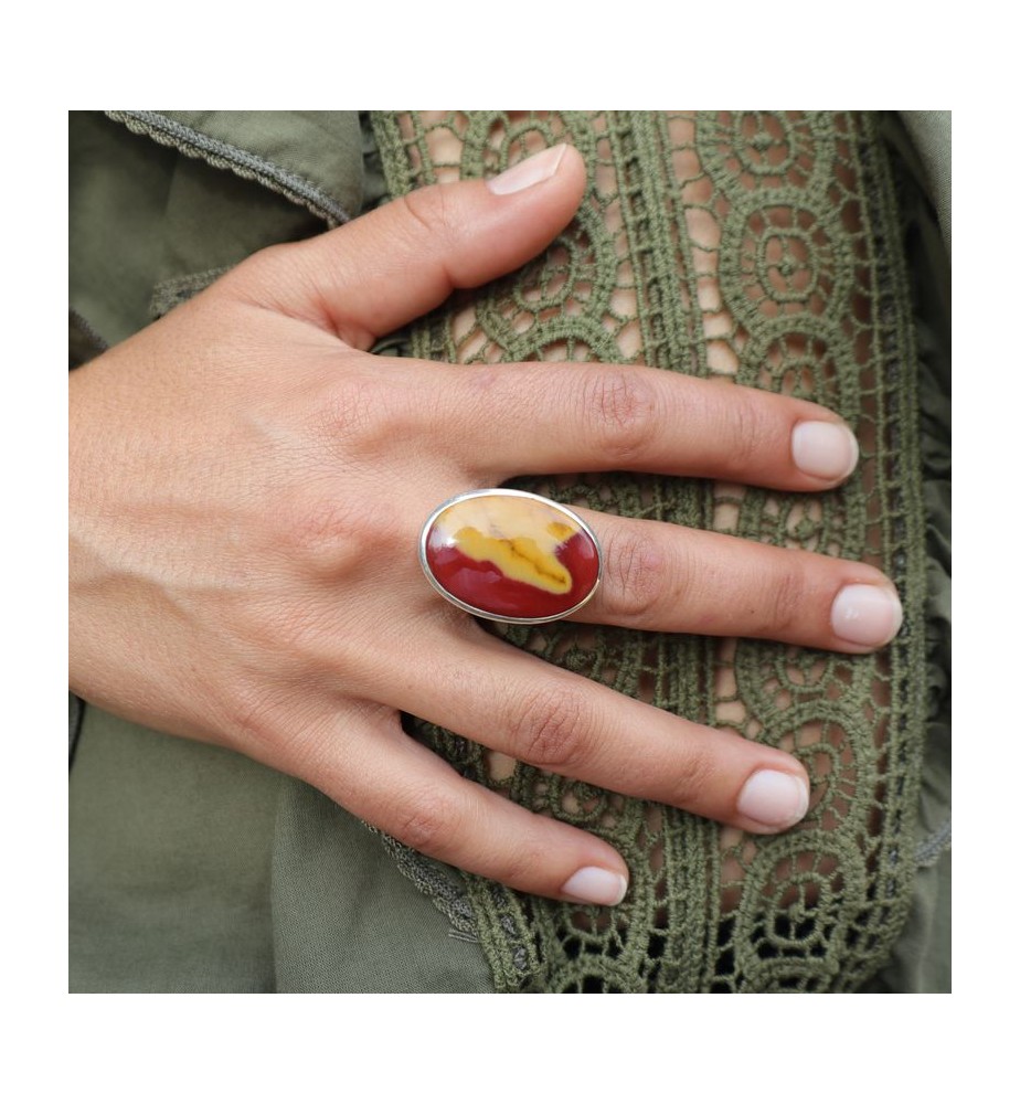 bague argent pierres multicolores