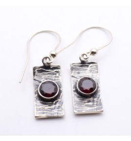 boucles d'oreilles grenat