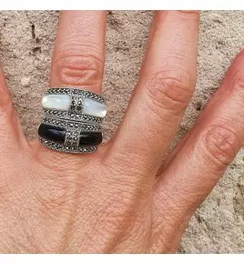 bague onyx argent femme