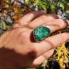 bague argent malachite