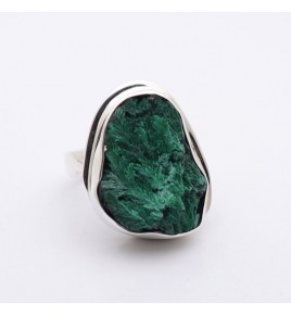 bague argent avec malachite