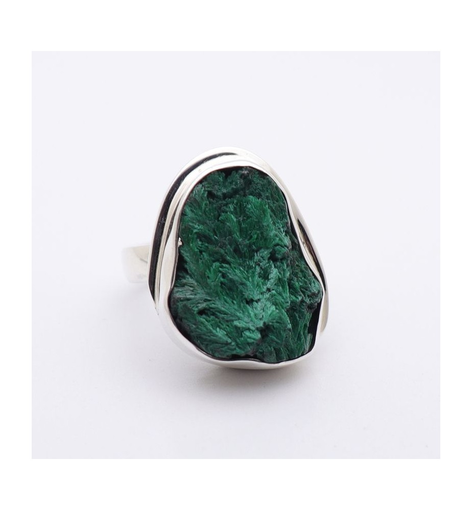 bague argent avec malachite