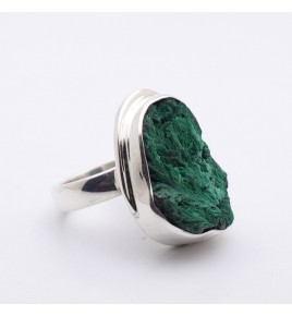 bague malachite brute