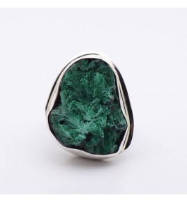 bague argent pierre verte
