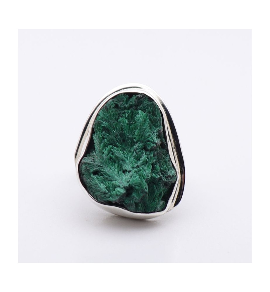 bague argent pierre verte