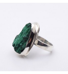 bague argent avec malachite