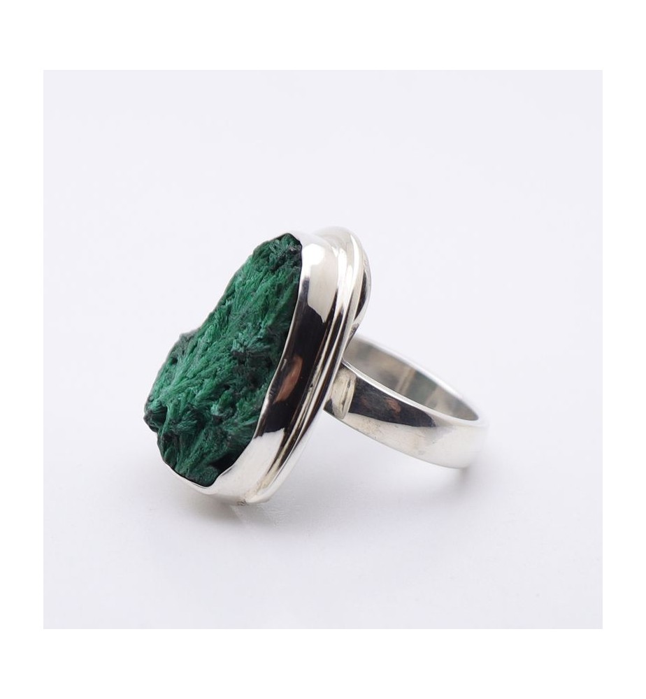bague argent avec malachite