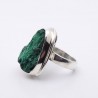 bague argent avec malachite