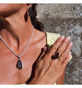 boucles d'oreilles pierre brute