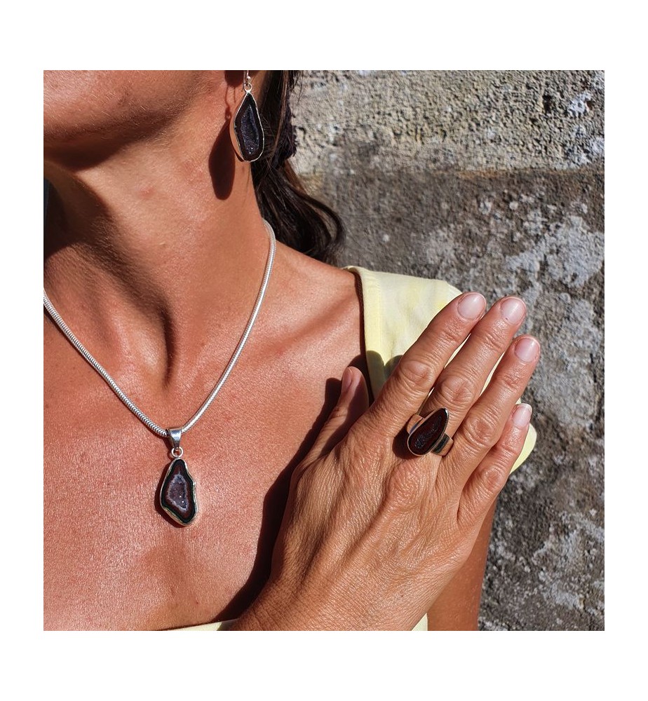 boucles d'oreilles pierre brute