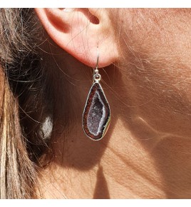 boucle d'oreille femme pierre rouge