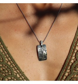 pendentif rectangulaire argent