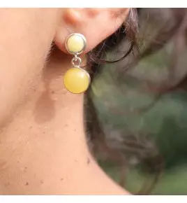 boucles d'oreilles ambre