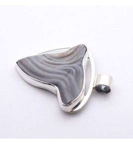 pendentif calcédoine bleue
