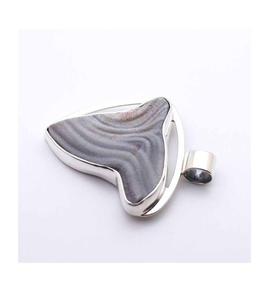 pendentif calcédoine bleue