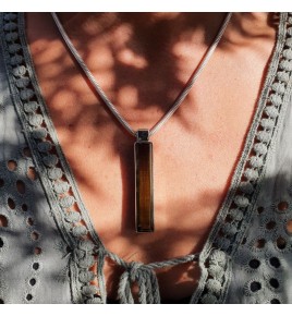 pendentif obsidienne argent