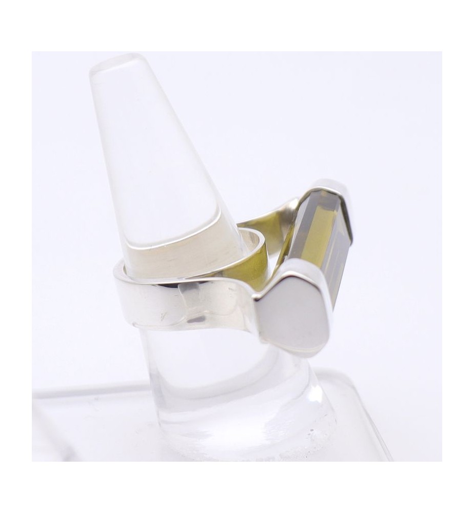 bague obsidienne argent