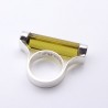 bague argent avec obsidienne jaune