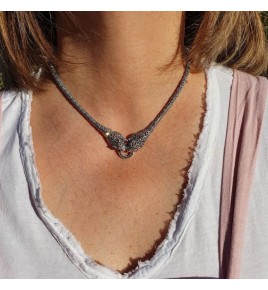 collier argent marcassite