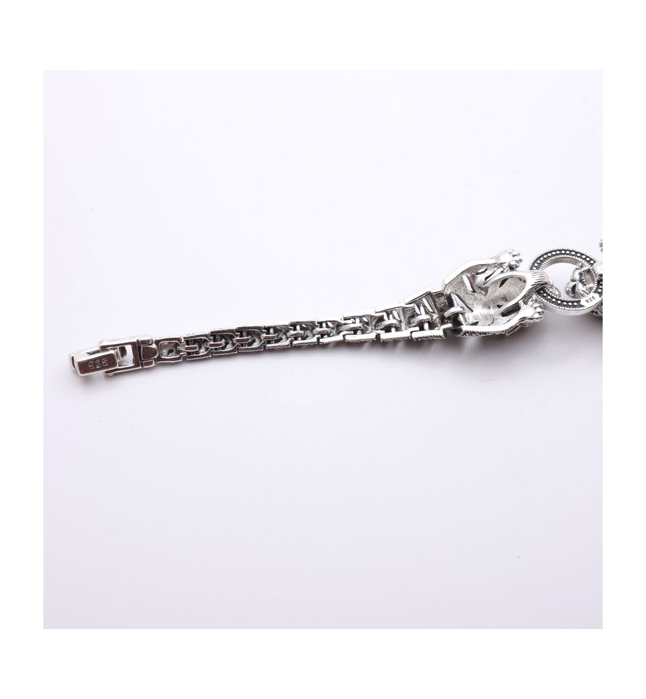 bracelet argent marcassite panthère