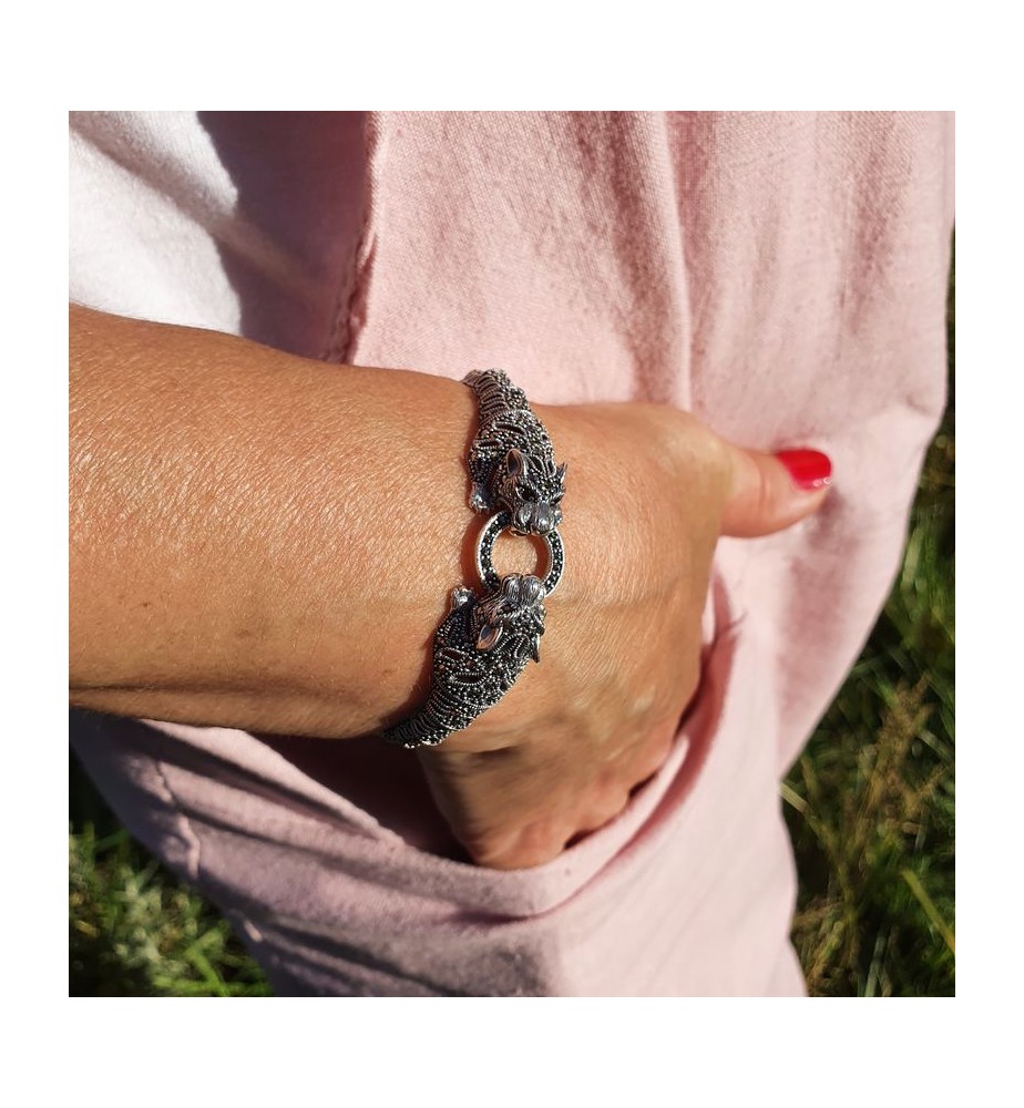 Bracelet Art Déco Argent 925 Marcassites - Longueur 17,5 Cm, Poignet Fin, Occasion