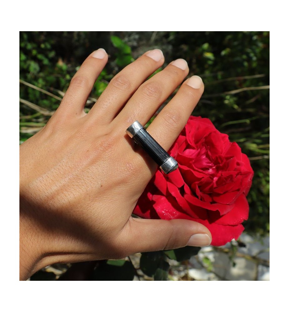 tourmaline noire bague