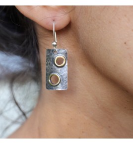 boucles d'oreilles rectangulaires argent