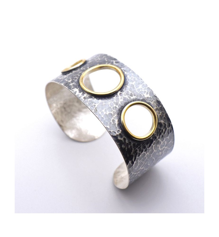 jonc large argent femme