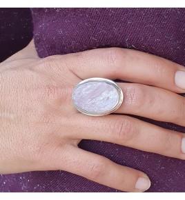 bague argent quartz rose femme