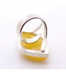 bague ambre et argent