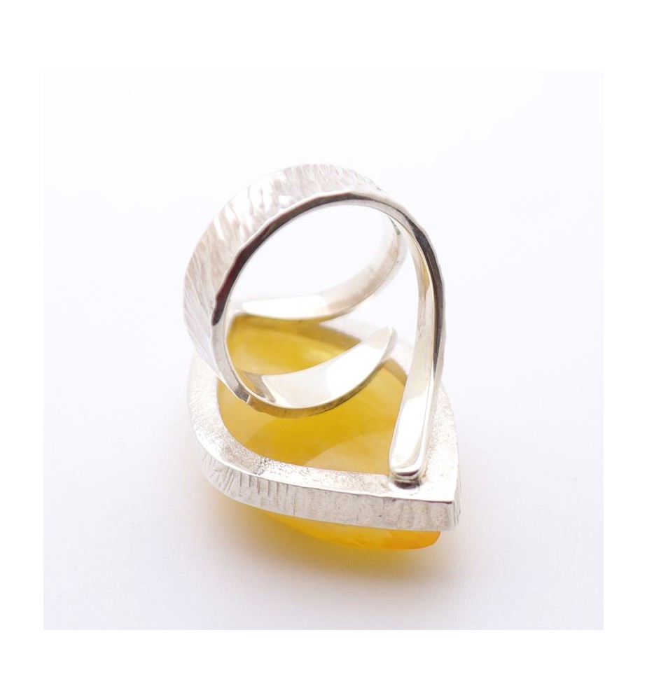 bague ambre et argent